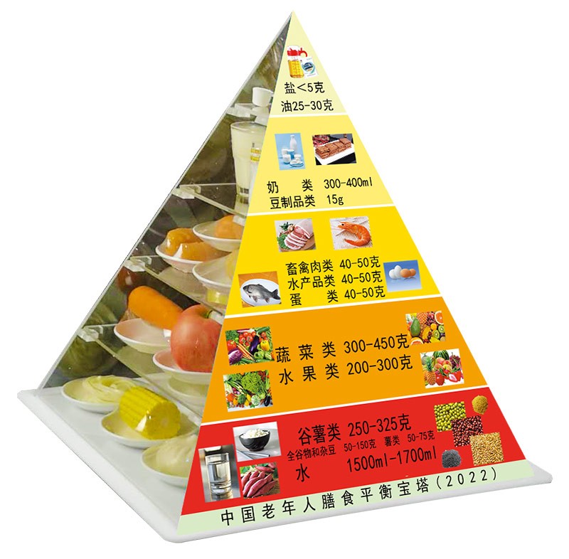 中国老年人膳食宝塔模型